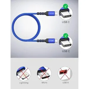 Cable USB C a USB C de 100 W y 10 pies JSAUX 5A PD USB_2