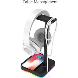 KAFRI Soporte para auriculares RGB con cargador_4
