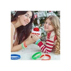 Coogam 40 pulseras de silicona de Navidad accesorios de_6