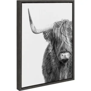 Kate and Laurel Sylvie Highland Cow Lienzo enmarcado con_2