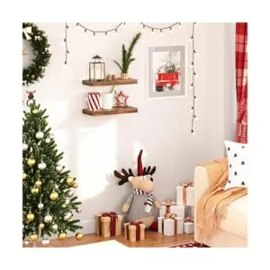 HOOBRO Estantes flotantes de madera rústica juego de 2_3