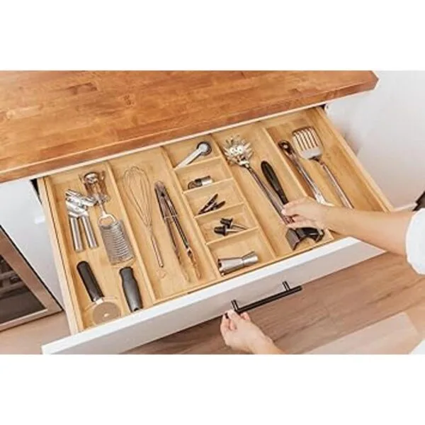 KitchenEdge Organizador de cajones de cocina ajustable_5
