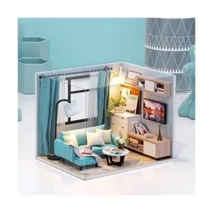 Ogrmar 124 Escala casa de muñecas miniatura con muebles_3