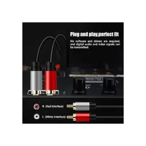 Cable de 2RCA a 2RCA de 15 pies color marrón QY chapado_2