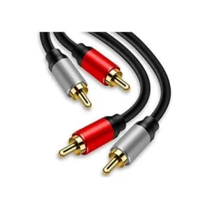 Cable de 2RCA a 2RCA de 15 pies color marrón QY chapado_1