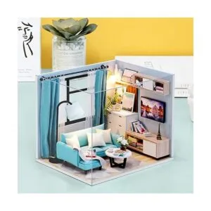 Ogrmar 124 Escala casa de muñecas miniatura con muebles_2