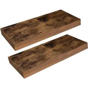 HOOBRO Estantes flotantes de madera rústica juego de 2_1
