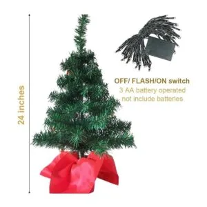 Juegoal Mini árbol de Navidad de 24 pulgadas árboles de_4