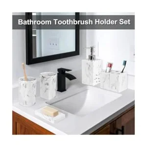 Juego de accesorios para baño 5 piezas de resina para_4