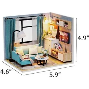 Ogrmar 124 Escala casa de muñecas miniatura con muebles_6