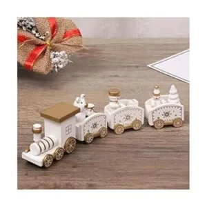 Happy Trees Tren de Navidad de madera con muñeco de nieve_5