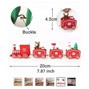 Happy Trees Tren de Navidad de madera con muñeco de nieve_4