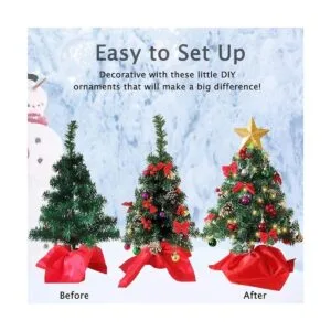 Juegoal Mini árbol de Navidad de 24 pulgadas árboles de_3