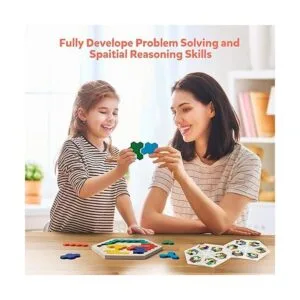 Coogam Rompecabezas hexagonal de madera para niños y_5