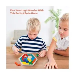 Coogam Rompecabezas hexagonal de madera para niños y_2