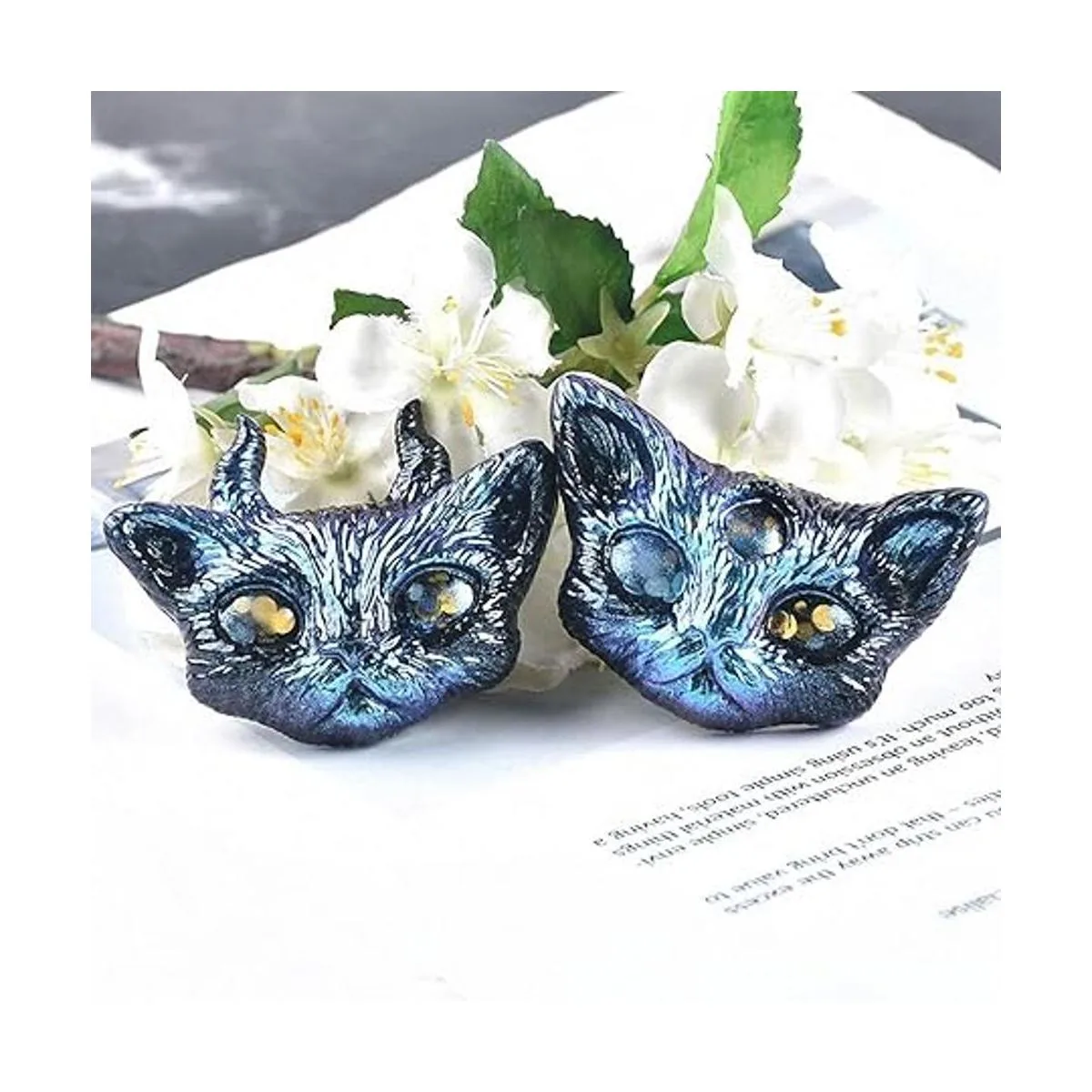 4 unidsset pequeño gato resina de silicona epoxi moldes