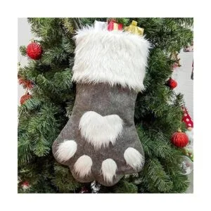 SherryDC Calcetines de Navidad con diseño de pata de gato_3