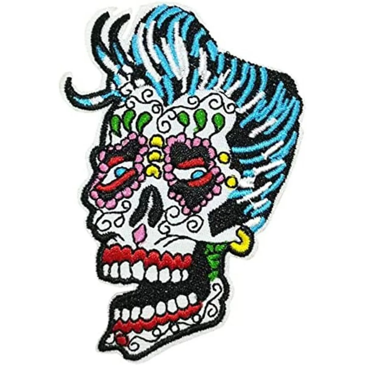 CutePatch Parche bordado de calavera de azúcar de Halloween_1