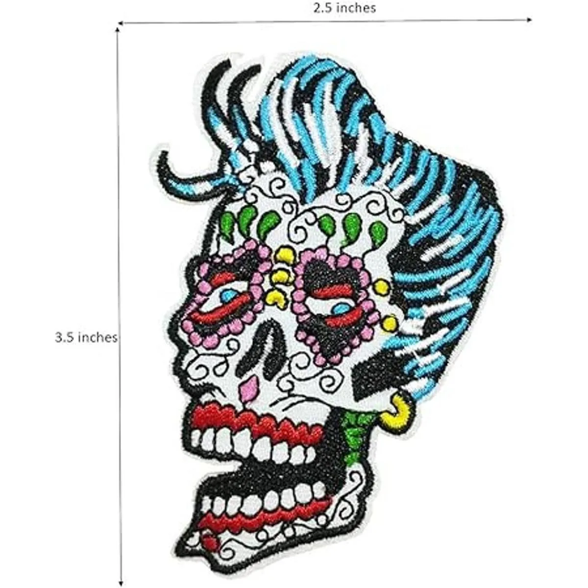 CutePatch Parche bordado de calavera de azúcar de Halloween_2