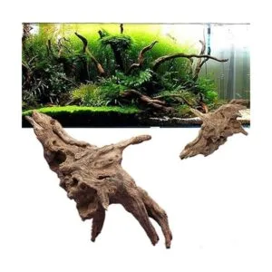 Hamiledyi Decoración de acuario tronco de madera