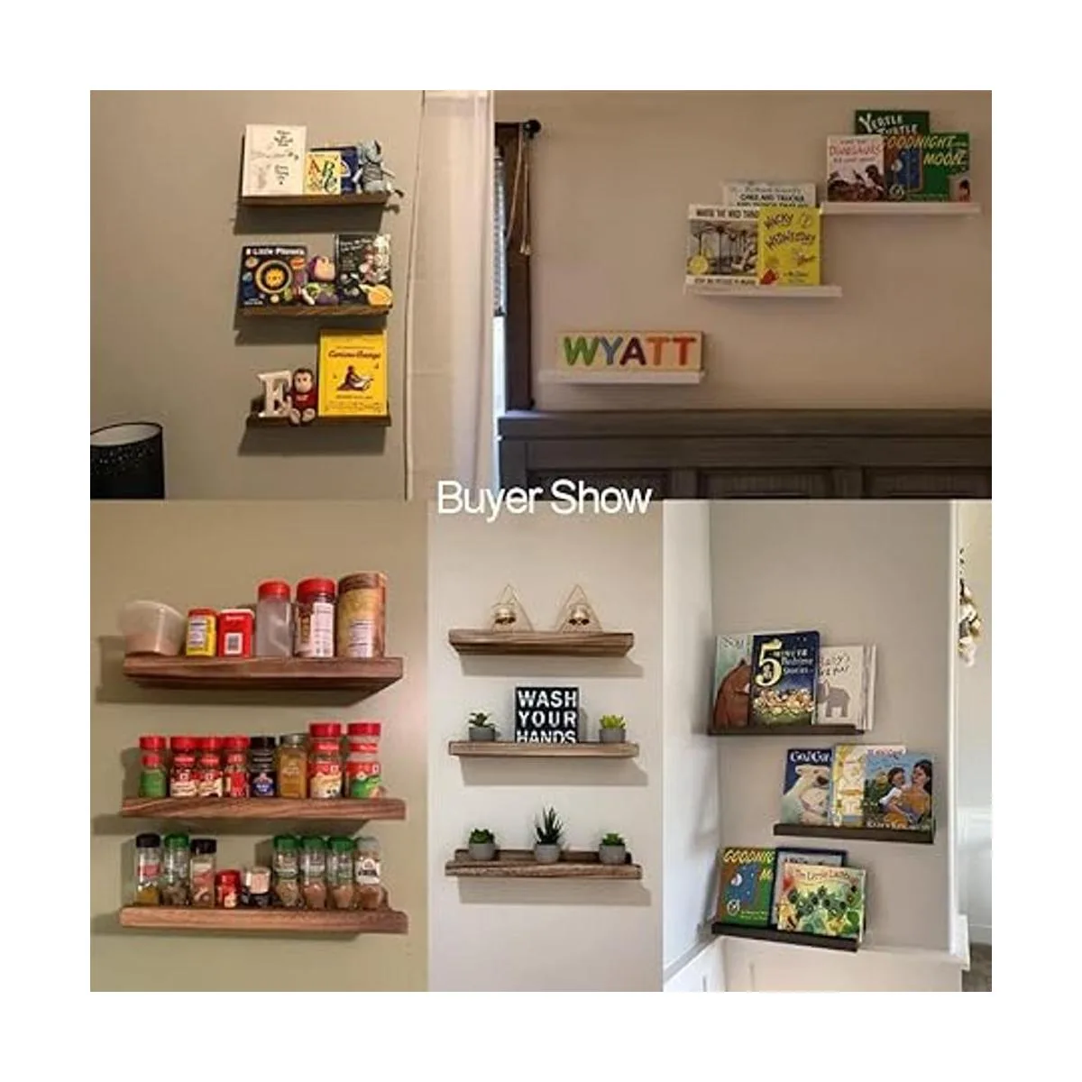 Emfogo Estantes de pared con repisa de madera de 16.9_5