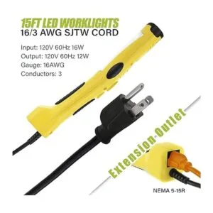 Luz de trabajo GearIT de LED COB calibre 16 SJTW cable_5