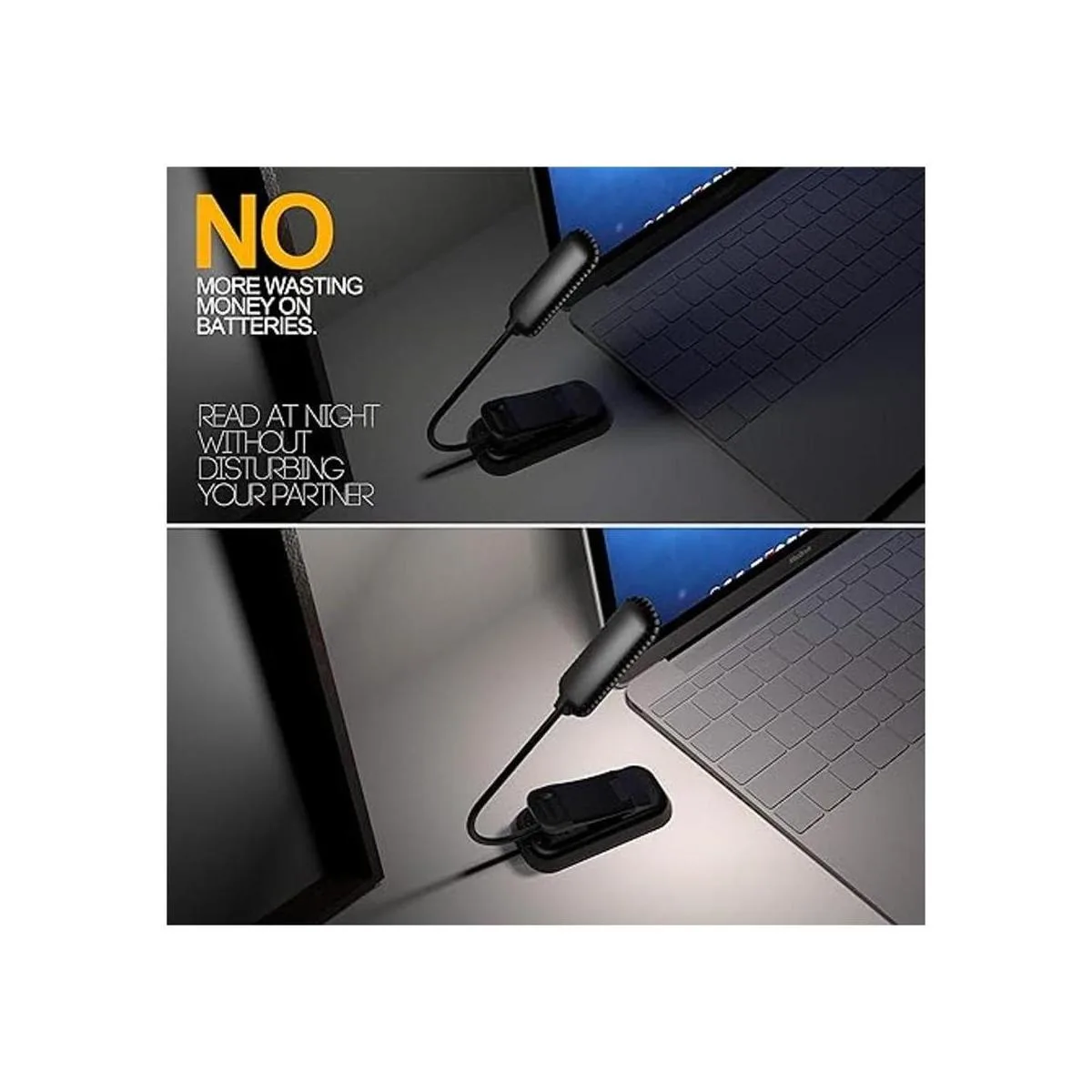 Luz de libro PERFECTDAY 12 LED USB recargable luz de_4