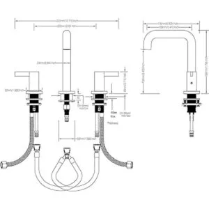 RKF Llave de lavabo de baño con dos manerales de latón