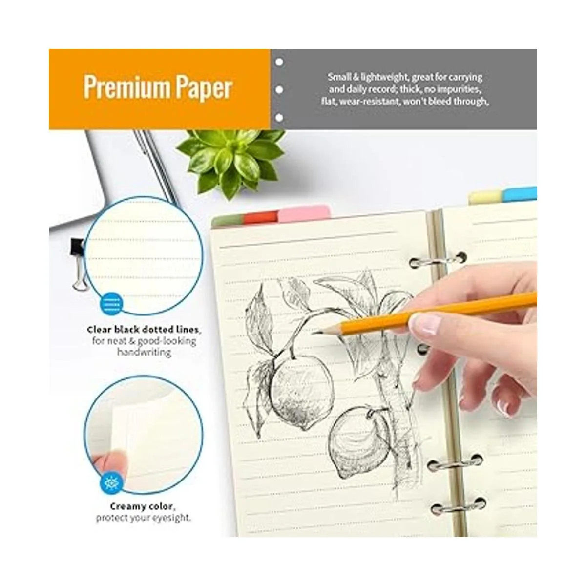 Papel de repuesto A6 paquete de 3 45 piezas A6 de papel_3