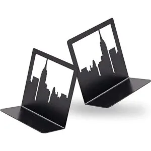 NYC Skyline Sujetalibros negros para libros pesados_1