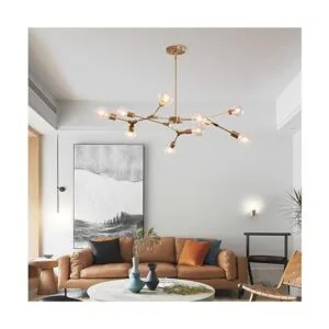 KCO Lighting Lámpara de araña moderna Sputnik de latón_3