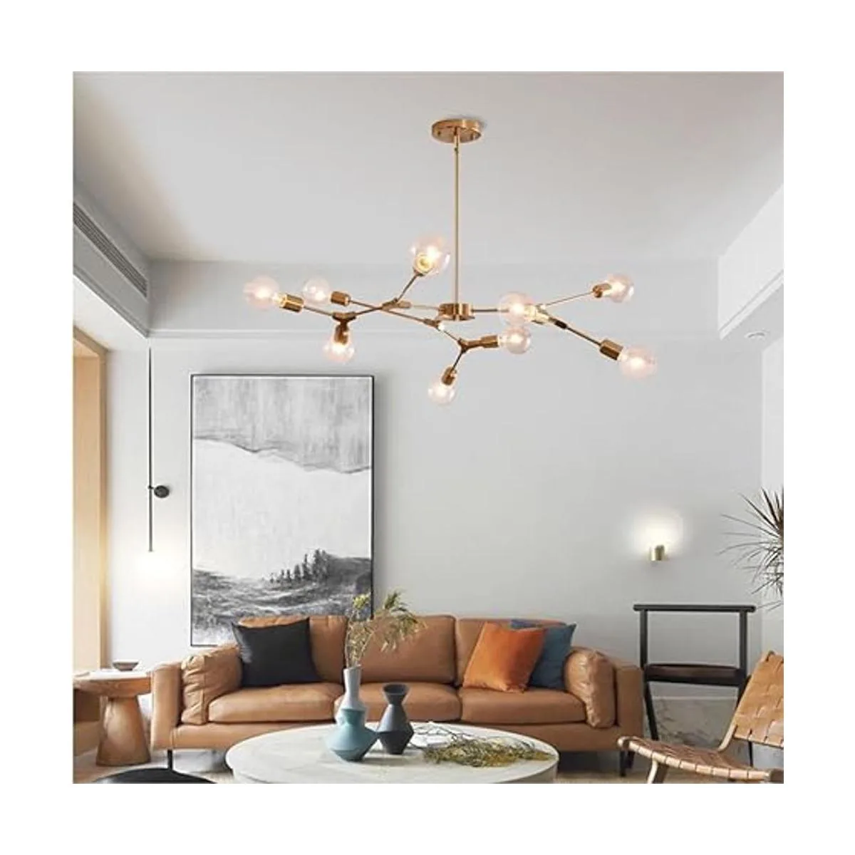 KCO Lighting Lámpara de araña moderna Sputnik de latón_3