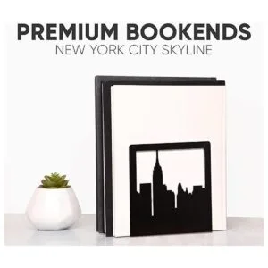 NYC Skyline Sujetalibros negros para libros pesados_6