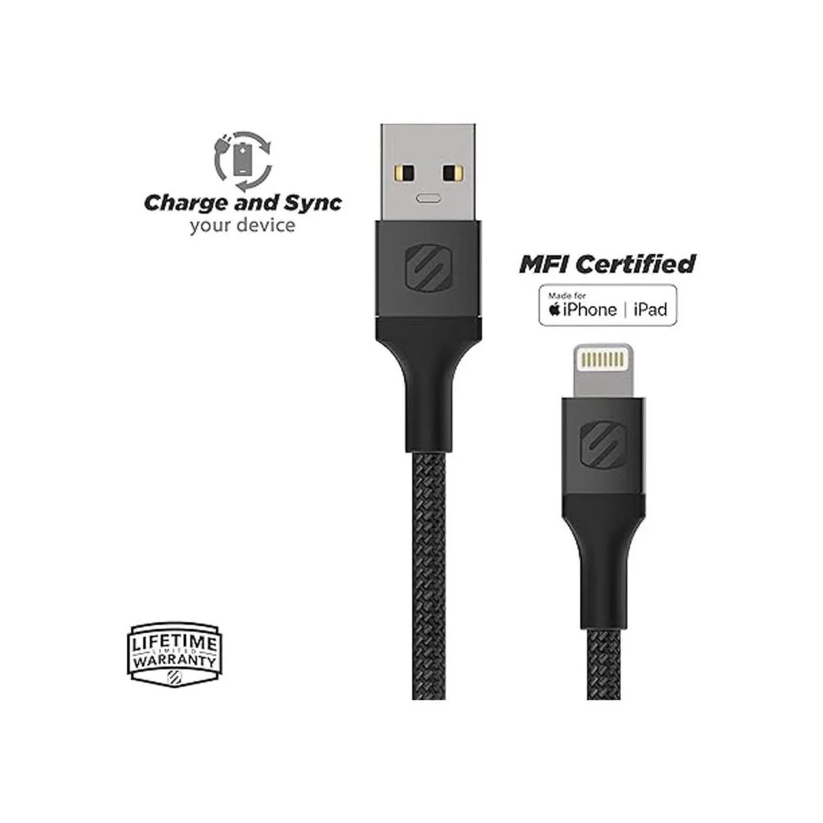 SCOSCHE i3B1SGSP MFi Certified Strikeline Sync Cable de_2
