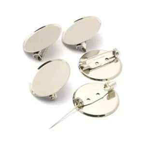 RuiLing 100 broches de plata de 1.0 in con base de disco_5