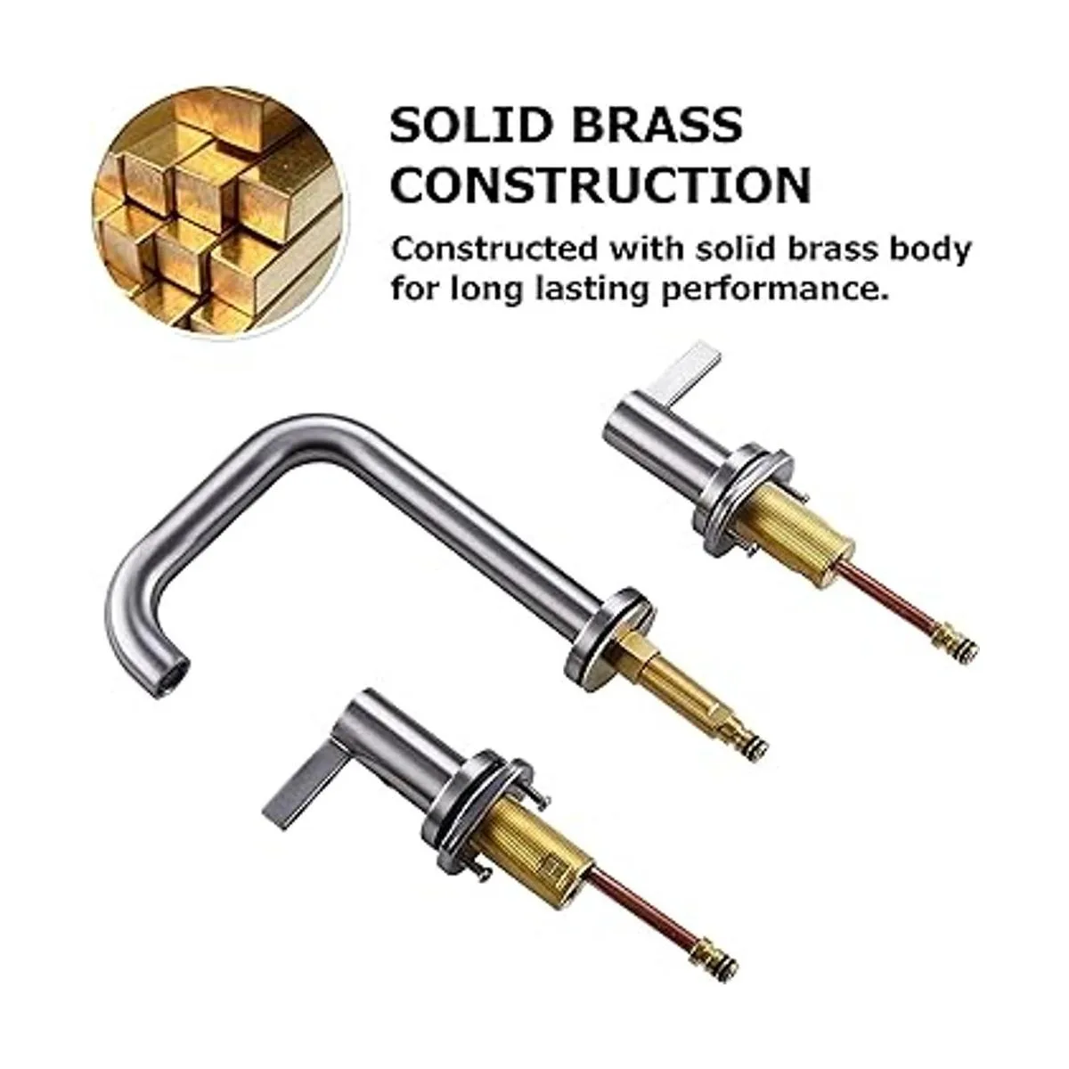 RKF Llave de lavabo de baño con dos manerales de latón