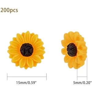 PH PandaHall Cabujones de resina de girasol 0.591 in