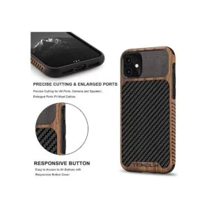 TENDLIN Funda compatible con iPhone 11 de grano de madera_5