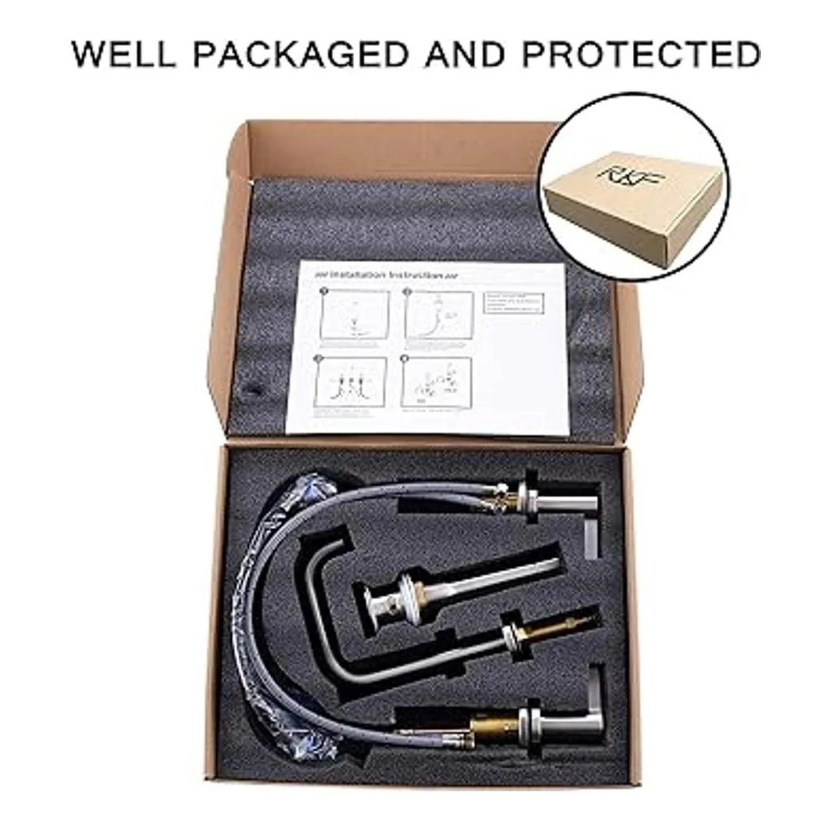 RKF Llave de lavabo de baño con dos manerales de latón