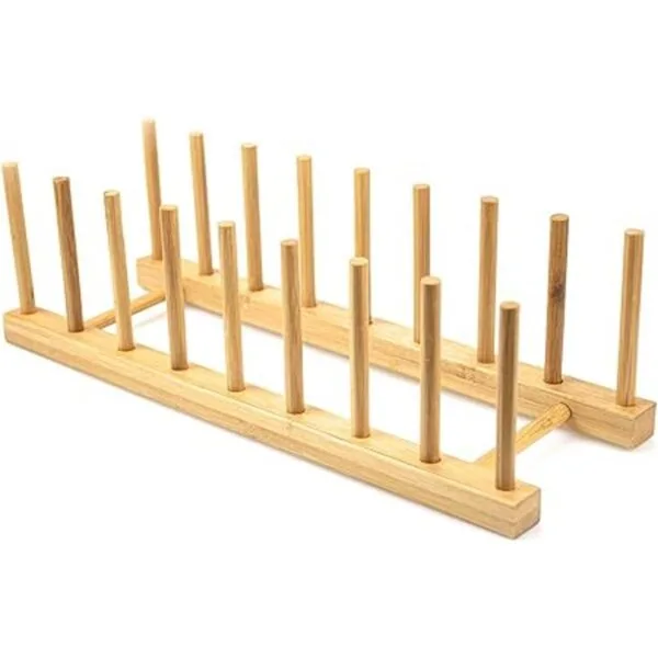 Lawei Paquete de 4 estantes de madera de bambú para