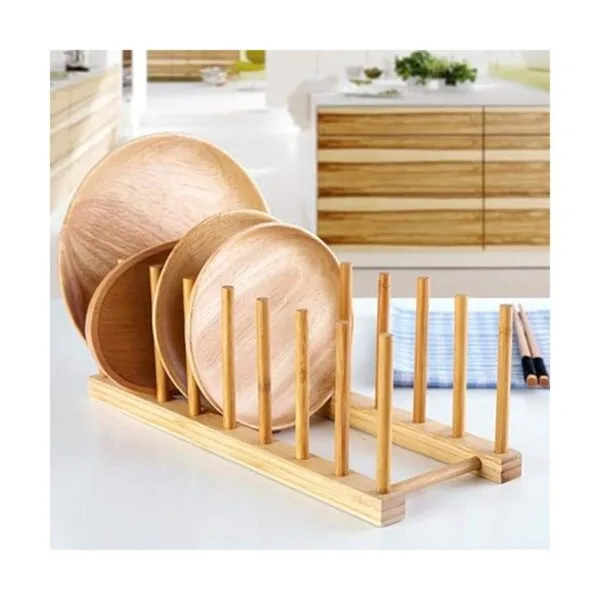 Lawei Paquete de 4 estantes de madera de bambú para