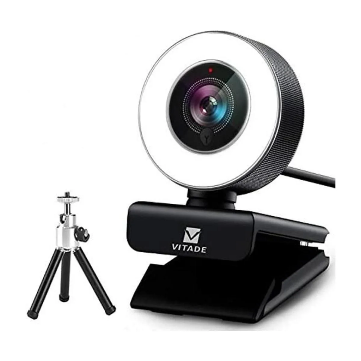 Cámara web de transmisión 1080P con luz de anillo_1
