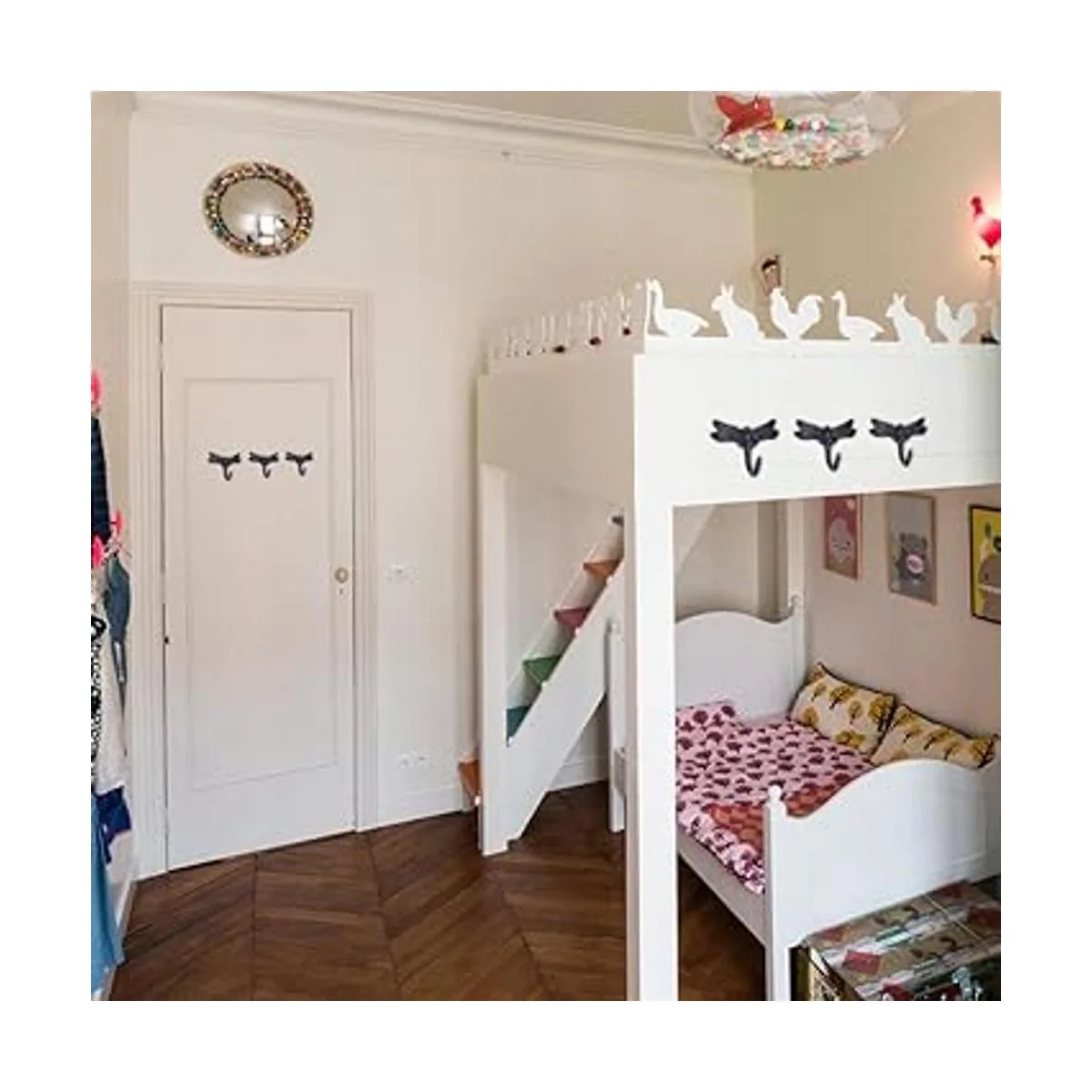 Ajaa Juego de 4 ganchos de libélula para bata de baño_5