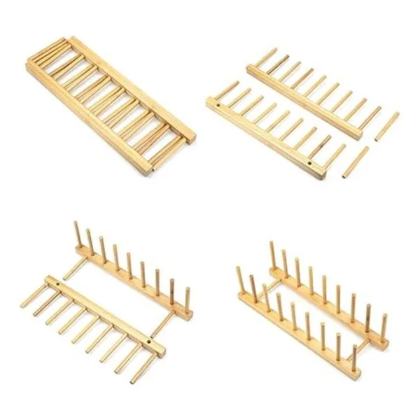 Lawei Paquete de 4 estantes de madera de bambú para