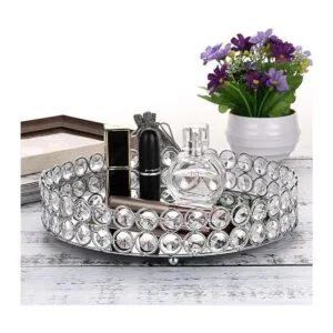 Hipiwe Bandeja de maquillaje de cristal bandeja de
