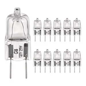 Bombillas G8 de 20 W 120 V halógenas base G8 dos