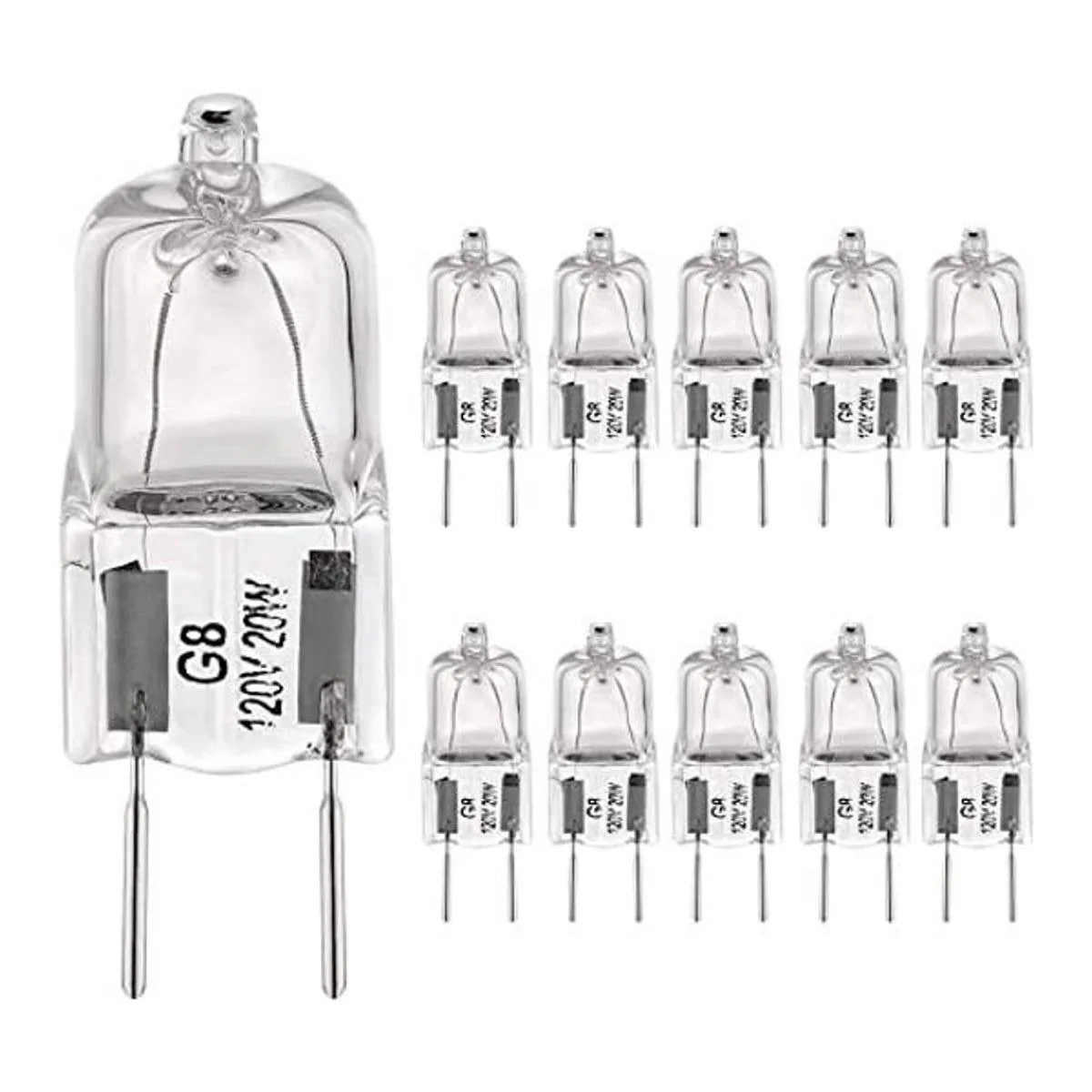 Bombillas G8 de 20 W 120 V halógenas base G8 dos
