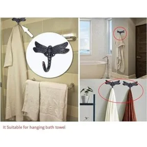 Ajaa Juego de 4 ganchos de libélula para bata de baño_4