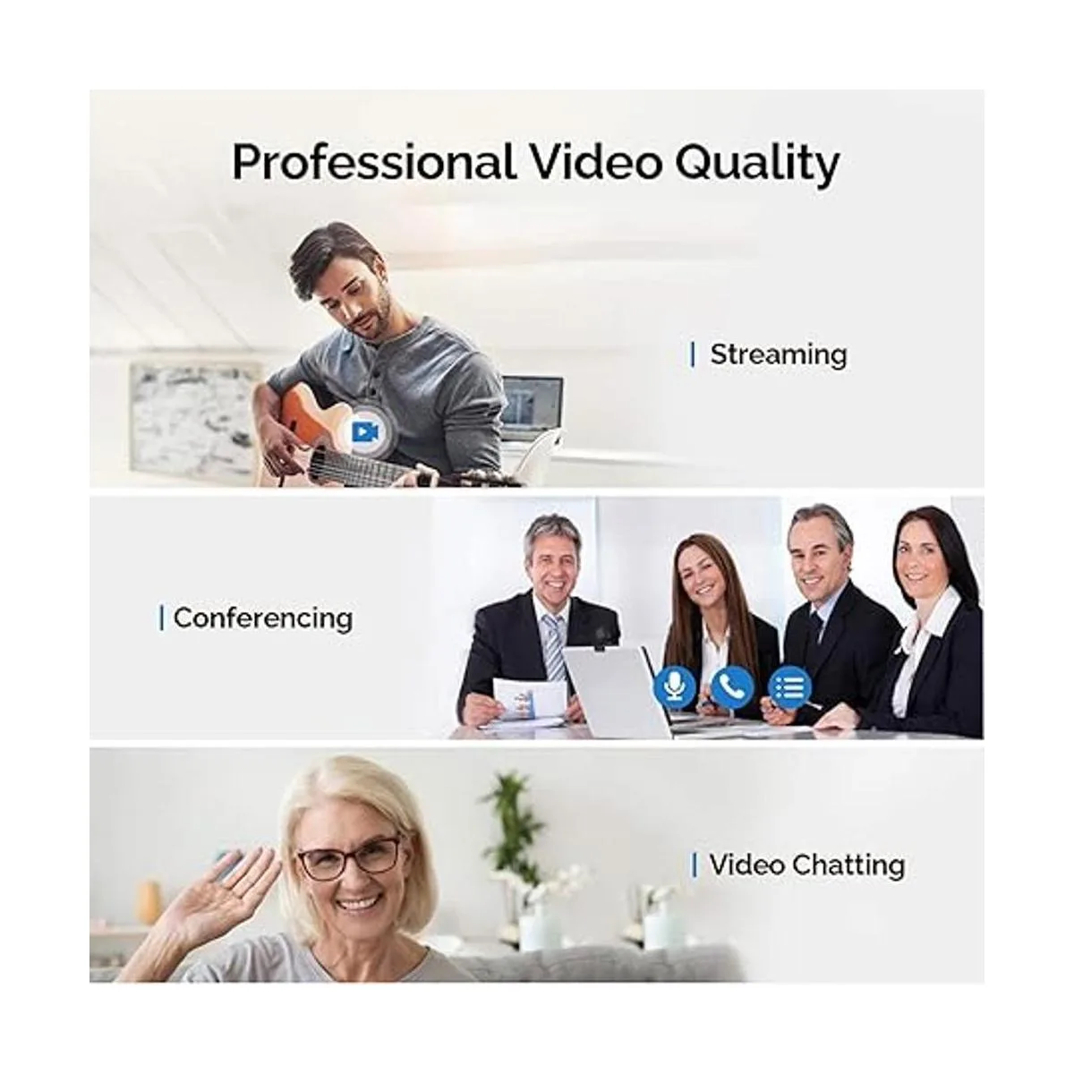 Cámara web de transmisión 1080P con luz de anillo_2