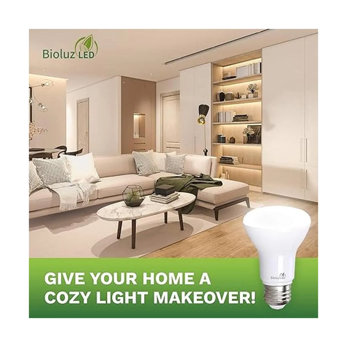 Bioluz Paquete de 10 bombillas LED BR20 de 6 W 50 W_4